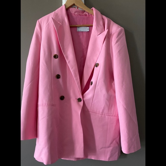 ASOS Design Mom Suit Blazer in Pop Pink - Picture 6 of 8